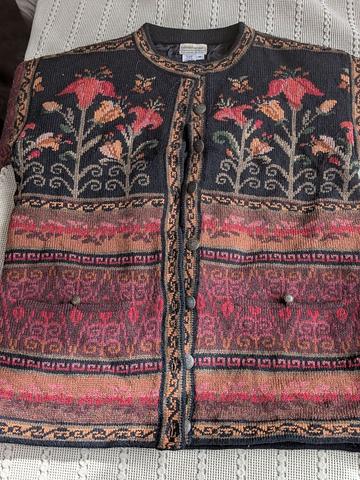 Wool jacquard cardigan