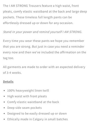 I AM STRONG Trousers - NEW! (Nicole & Rose)