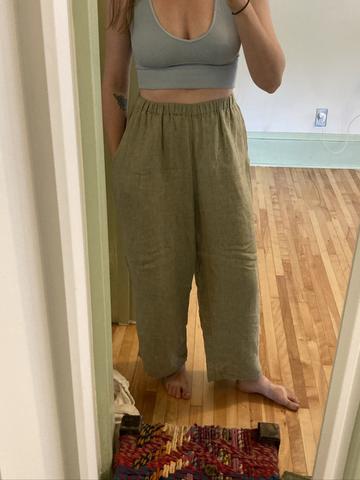 sage linen pants