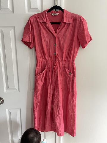 red cotton dress