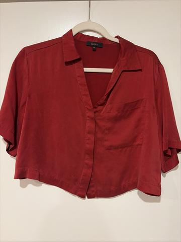 Quince washablesilk cropped box top