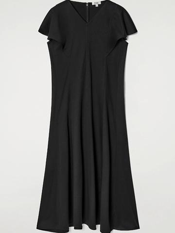 Petal Sleeve Cotton Midi Dress