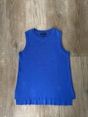 Cobalt Blue Cotton Sweater Vest