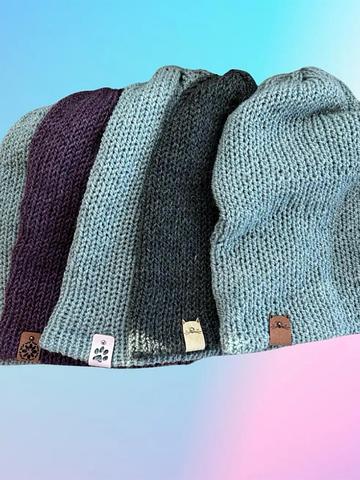 Handmade double knit beanies for all ages