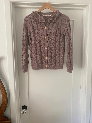 alpaca pointelle cardigan