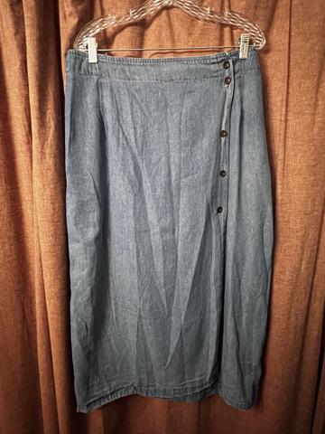 Denim wrap skirt