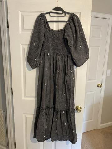 Crescent moon print boho dress