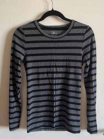 long-sleeved striped top