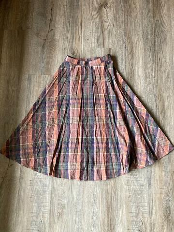 Vintage wool plaid accordion skirt