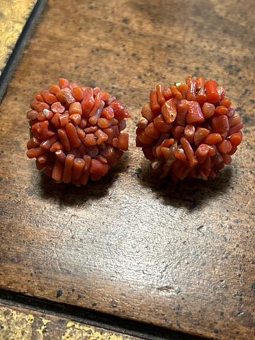 Coral clip on earrings