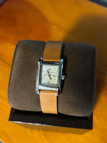 Watch with leather strap