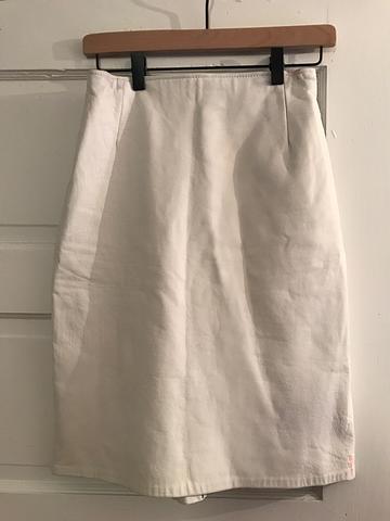 Vintage White Leather Skirt