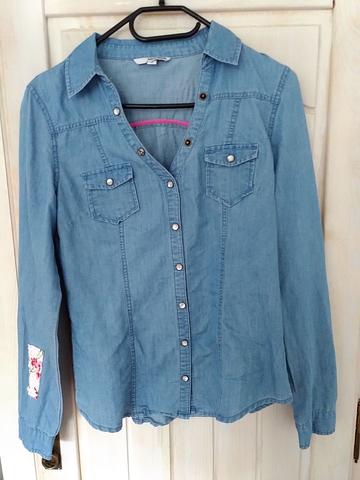 Mended denim shirt