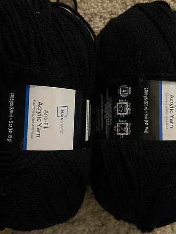 Black yarn acrylic