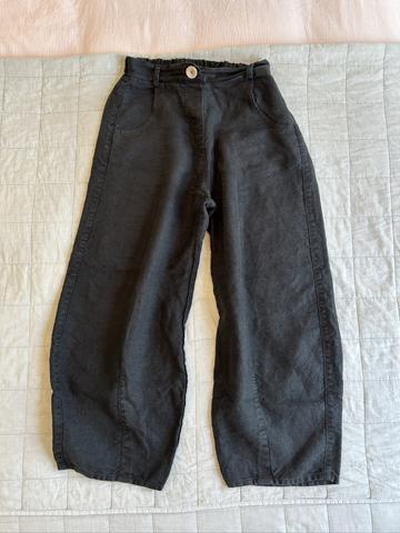 Frankie Heavy Linen Trousers in Black
