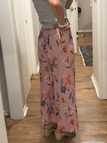 Floral linen pant