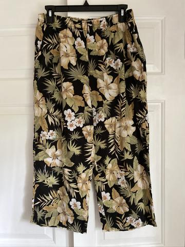 Floral Elastic Waist Pants