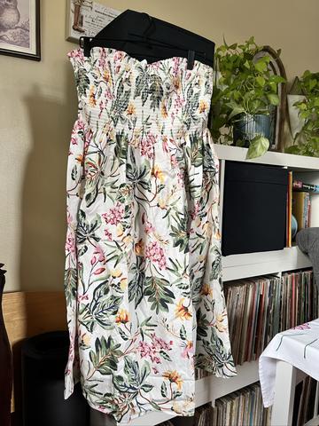 Strapless floral dress
