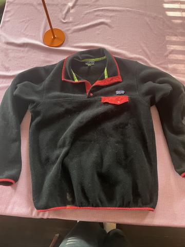 Black and red synchilla polar fleece jacket