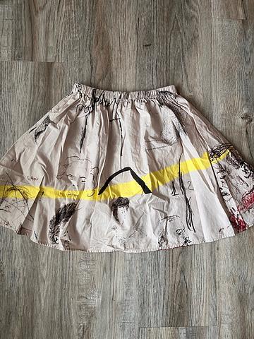 artist print a-line skirt