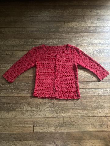 Open Knit Lace Crochet Cardigan