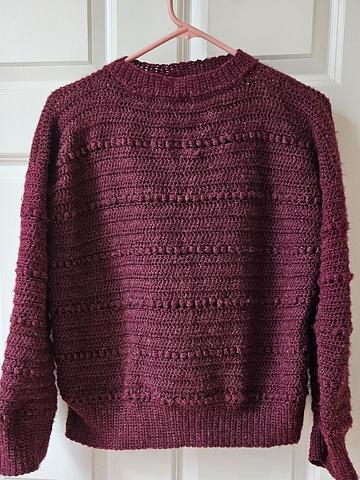 Bead stitch crochet pullover sweater