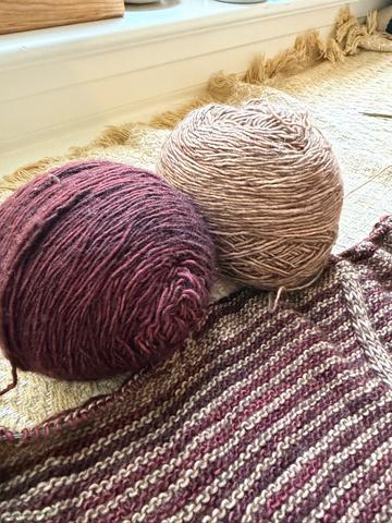 A clockwork in progress unfinished knitting project