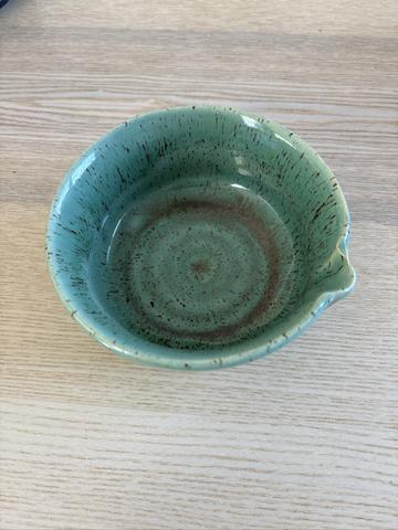 Green Speckled Metallic Matcha Bowl