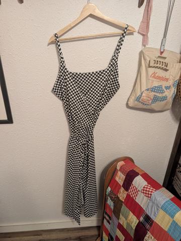 Checkerboard Wrap Dress