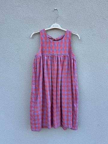 Seersucker Checked Sleeveless Dress