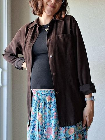 Chocolate Brown Button Down