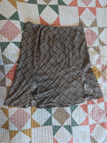Nine West A-Line Plaid Midi Skirt