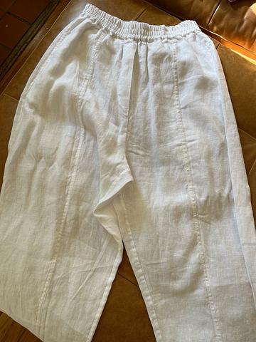 White linen pants