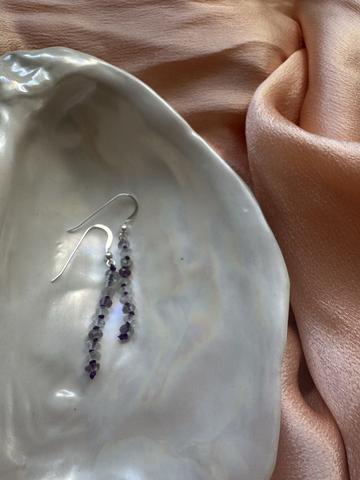 Amethyst dangle drop earrings