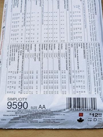 Simplicity Pattern 9590 size AA Juniors dress