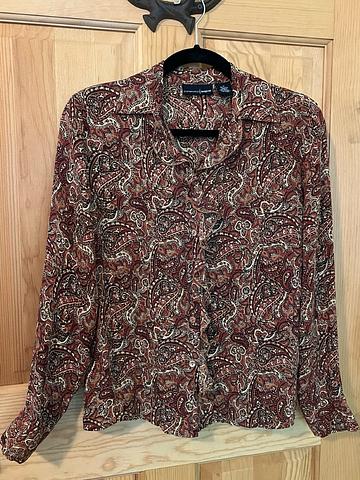Paisley ruffle button up