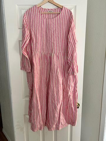 Pink striped linen Dress