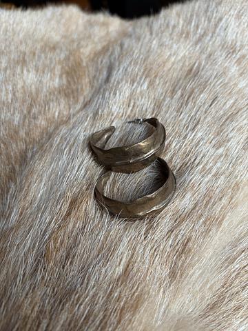 Touched brass hoops