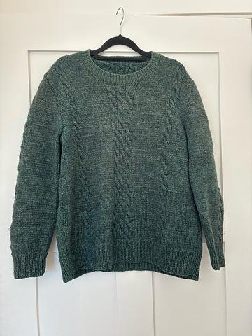 Green wool home knit