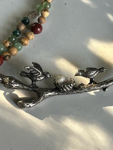 Beaded bird necklace