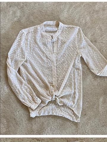 Gold Spotted Sheer Button Down