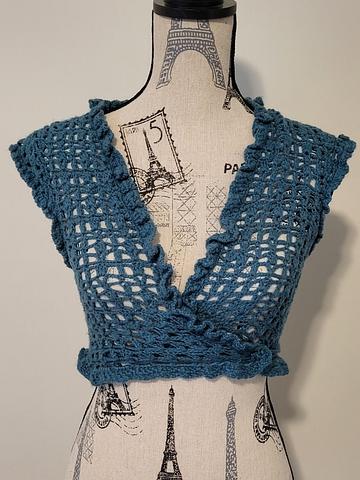 Crochet Cropped Wrap Top