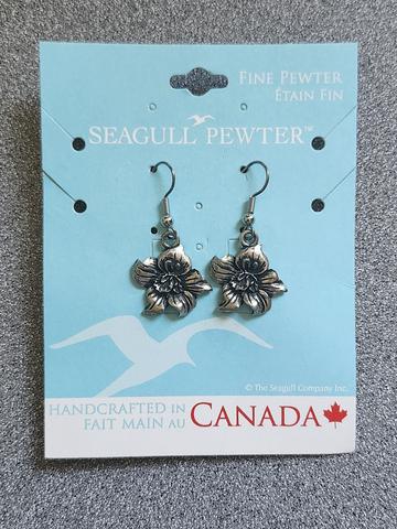 Seagull Pewter flower Earrings