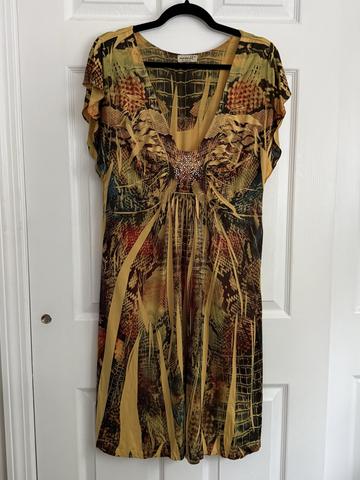 Yellow dress with rhinestone detail