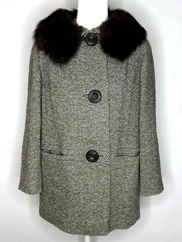 Swing Coat with Fur Collar