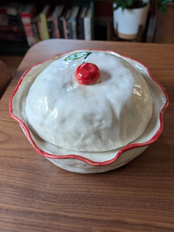 Handbuilt Cherry Covered Dish