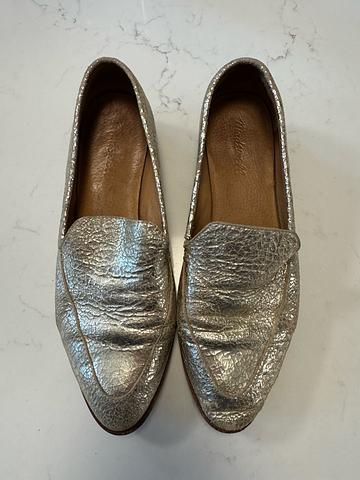 Gold loafers