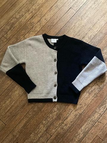 Black and Grey Colorblock Cardigan