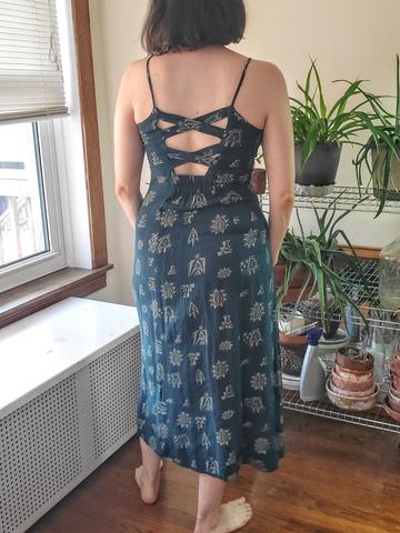 Etching Print Rayon Dress