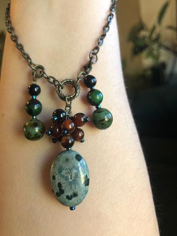 Stone and bead necklace